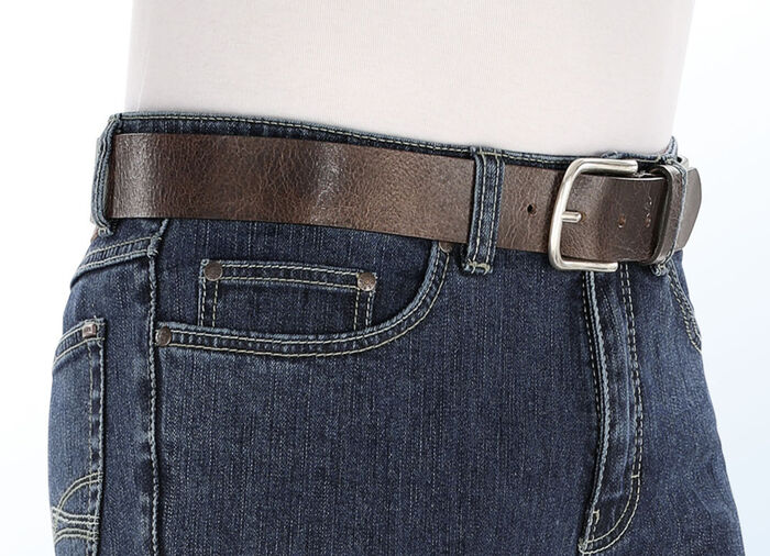 Klassischer Herren-Gürtel, aus Leder, 4 cm breit DUNKELBRAUN