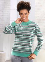 Pullover in Feinstrick MINT-GRAU-ECRU