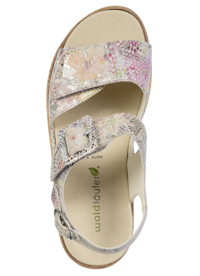 Waldl&auml;ufer, bequeme Damen-Sandaletten, Weite K, mit herausnehmbarem Fu&szlig;bett ROS&Eacute;-BUNT