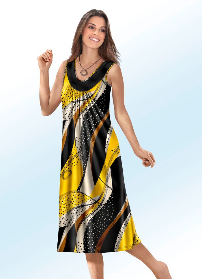 Kleid mit farbbrillantem Druckdessin 