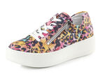Waldl&auml;ufer Sneaker mit Streuglitzer und Leo-Druck MULTICOLOR