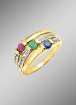 Farbenpr&auml;chtige Eleganz: Damenring mit echten Edelsteinen 