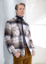 "Milano Italy"-Overshirt ECRU-MARINE-TERRAKOTTA KARIERT