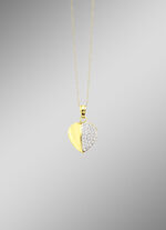 Herz-Anhänger in Bicolor mit Kristallen 