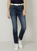 Jeans mit Glitzersteinchen und Ziern&auml;hten 