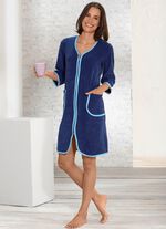 Hauskleid mit farbigen Eins&auml;tzen MARINE