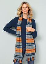 Pullover mit Schal in Grobstrick 