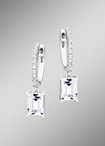 Klappcreolen aus Silber 925/- fein mit synth. Zirkonia 