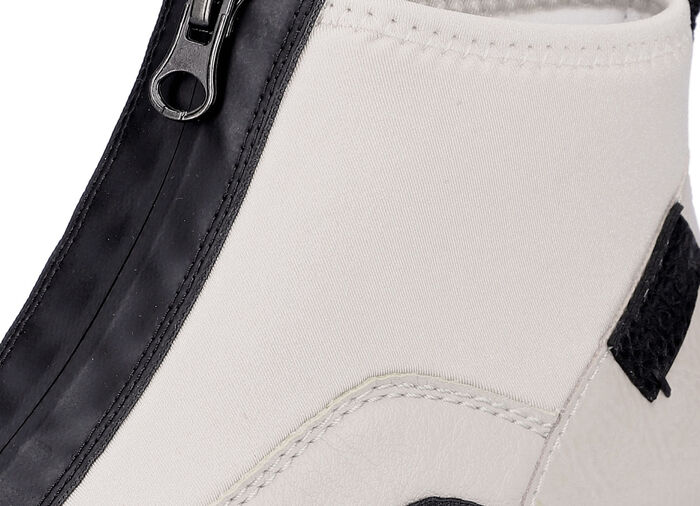 Rieker, stylische Damen-Boots, Weite G, mit Reißverschluss ECRU-SCHWARZ