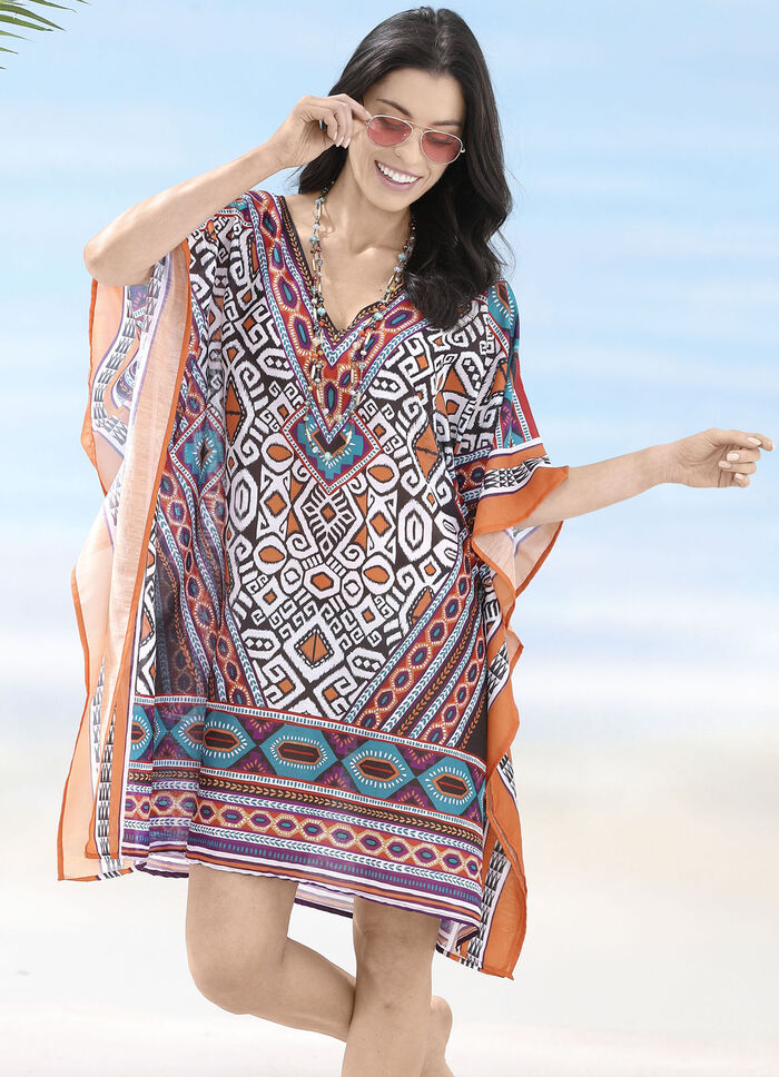 Sunflair Tunika mit platziertem Druckdessin, leicht transparent 