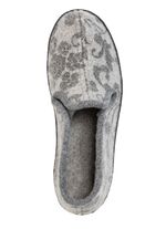Floral bedruckter Wollfilz-Hausschuh GRAU