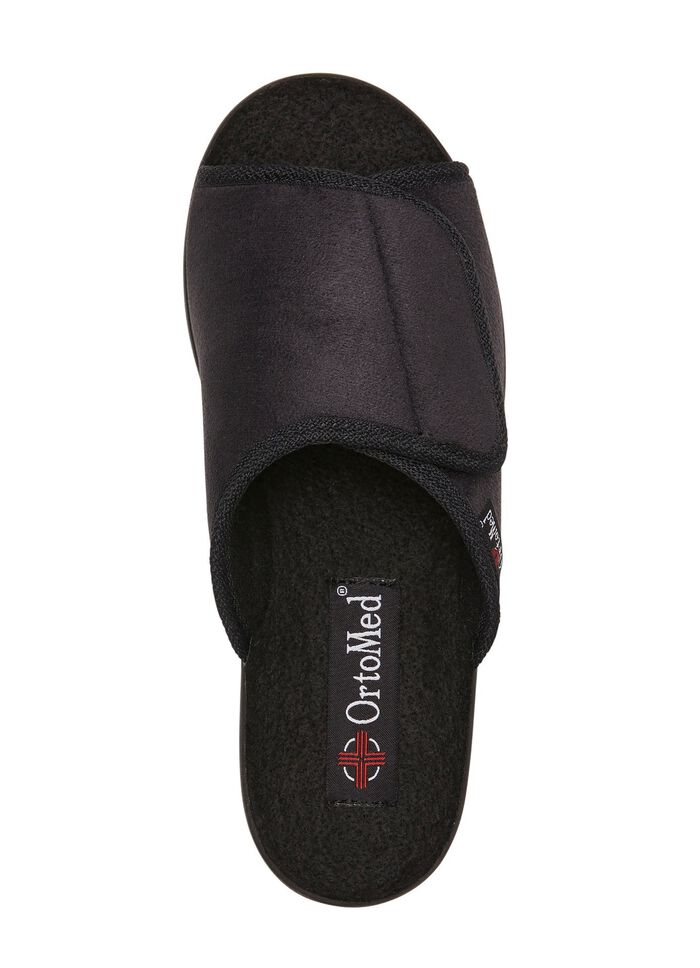 Pantoffel aus Veloursmaterial SCHWARZ