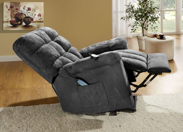 Relaxsessel mit Aufstehhilfe, Massage- und W&auml;rmefunktion DUNKELGRAU