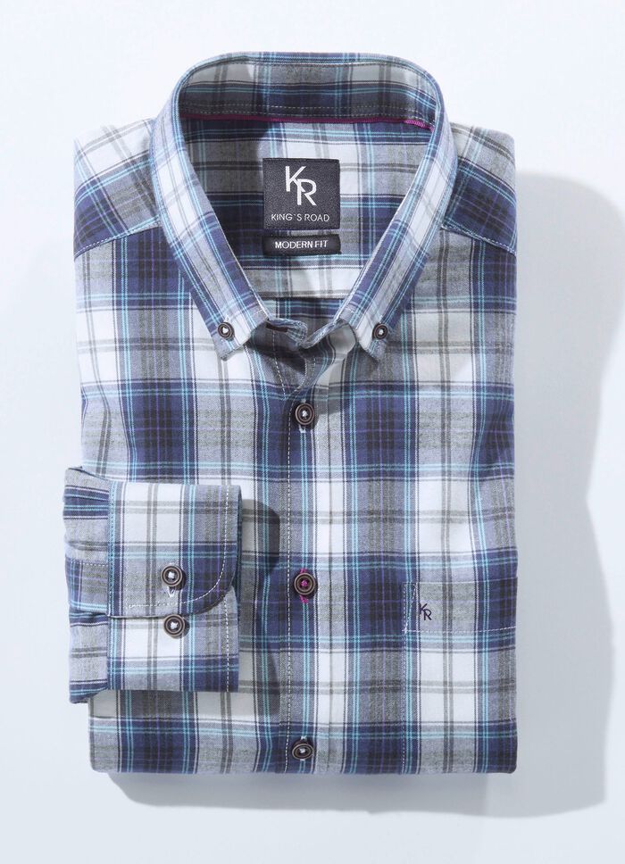 Hemd von "King's Road" mit Button-Down-Kragen in 3 Farben 