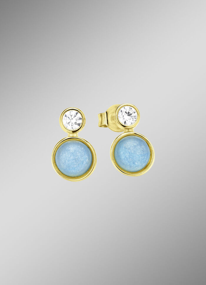 Himmlische Eleganz: Ohrstecker mit echten blauen Chalcedonen 