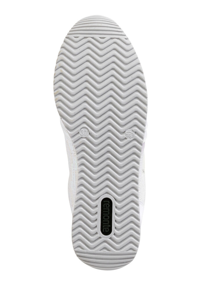 Sneaker in interessant gepr&auml;gtem Materialmix WEISS-HELLFLIEDER