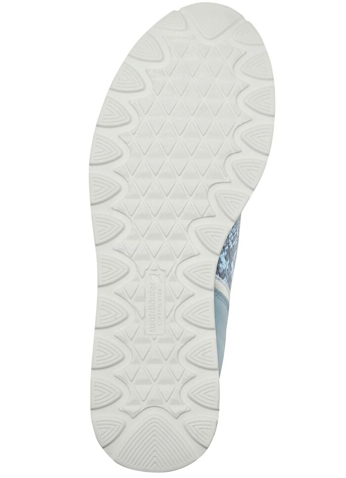 Waldläufer, bequeme Damen-Schnürschuhe, Weite H, mit herausnehmbarem Fußbett BLEU-MATTSILBER