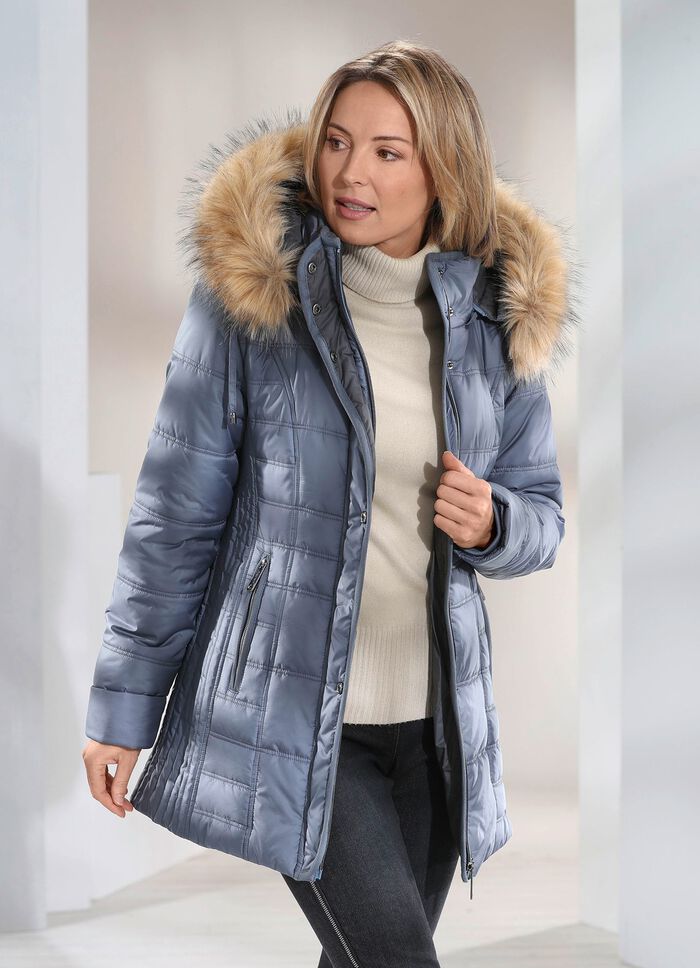 Jacke mit abnehmbarer Kapuze RAUCHBLAU