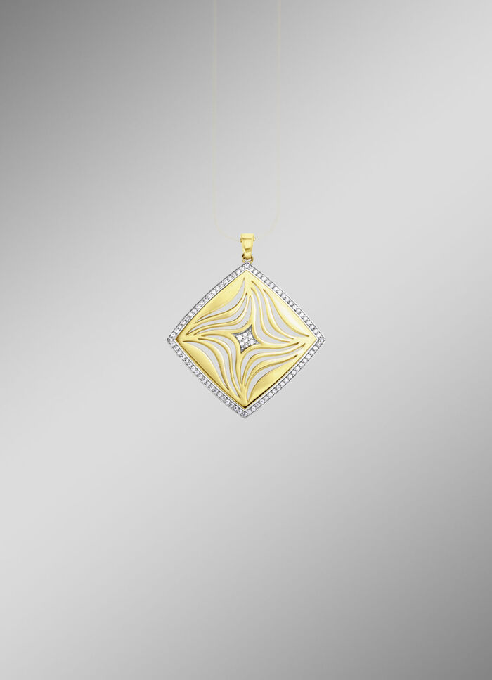 Vergoldeter Anhänger mit Zirkonia- 