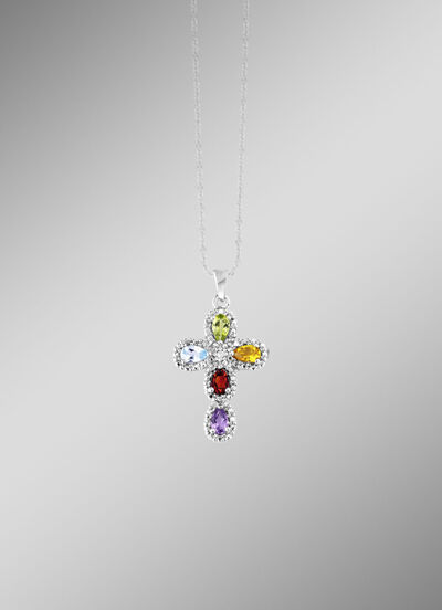 Eleganter Kreuz-Anhänger vmit Diamant 