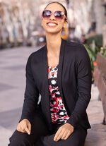 Shirt in abgerunderter Jackenoptik  