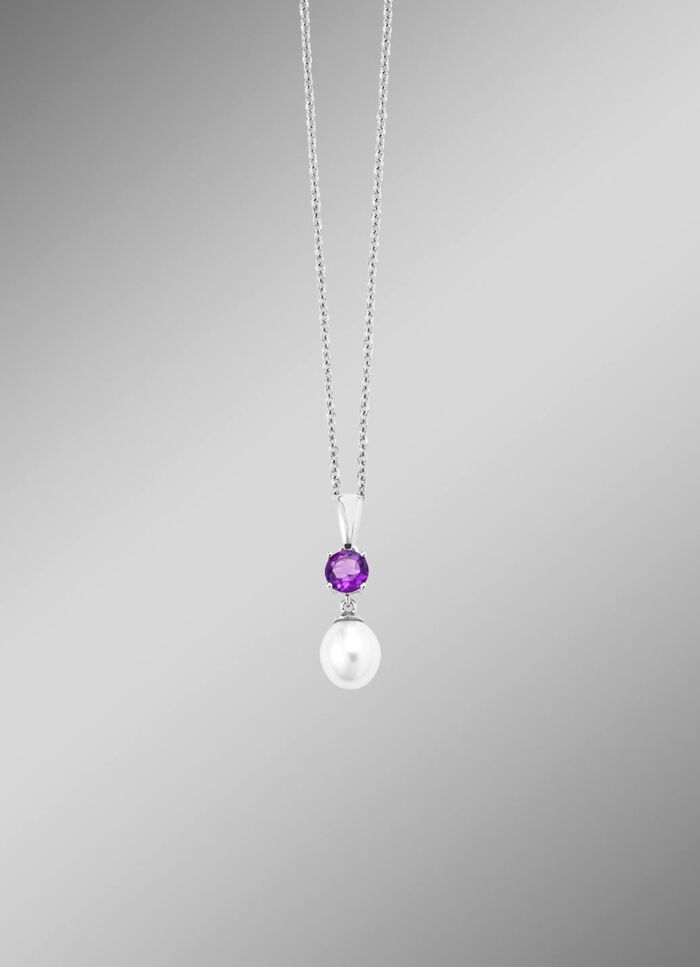 Anh&auml;nger mit S&uuml;&szlig;wasser-Zuchtperle und Amethyst 