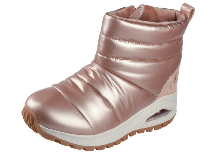 SKECHERS, gef&uuml;tterte Damen-Boots, Winterschuhe, mit Rei&szlig;verschluss ROS&Eacute;GOLD