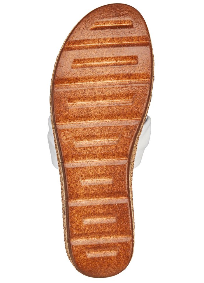 Andrea Conti Schlauchriemchen-Pantolette aus Nappaleder WEISS