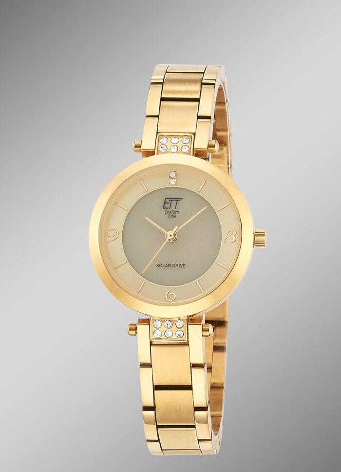 ETT-Solar-Damenuhr mit Edelstahlbandgeh&auml;use 