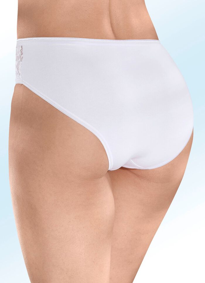 Laurina Viererpack Slips mit elastischer Spitze 