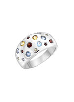 Funkelnde Raffinesse: Damenring mit echten Edelsteinen 