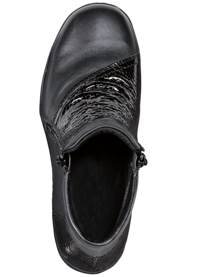 ELENA EDEN Bootie aus teilweise reptilgeprägtem Nappaleder SCHWARZ