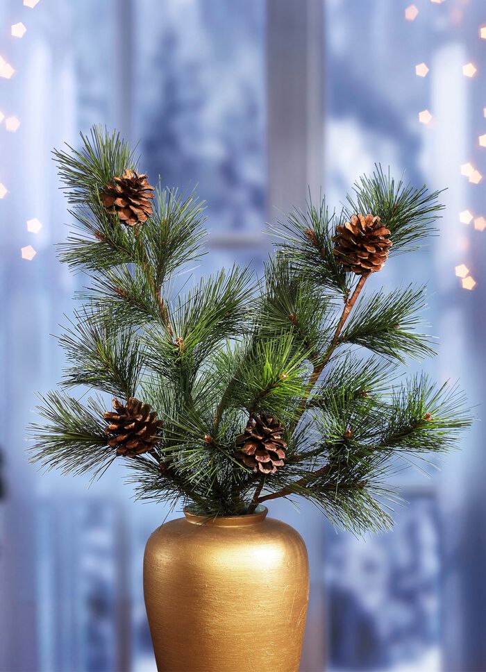 Kiefernzweige mit echten Zapfen, 2er-Set 