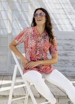 Shirt-Tunika mit Stehkragen 