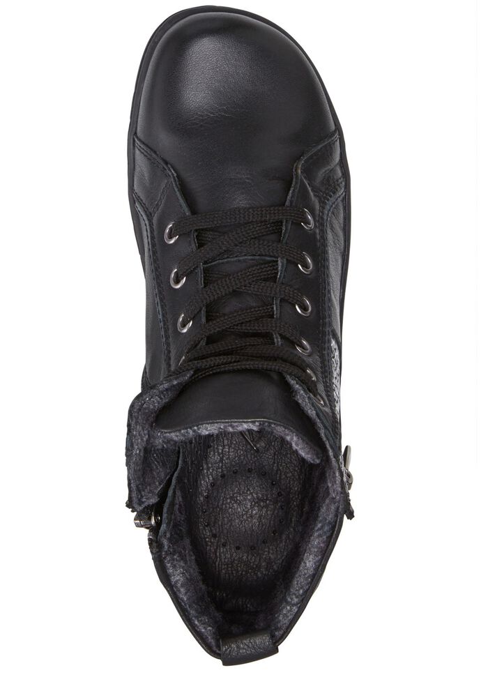 Andrea Conti Schn&uuml;r-Bootie mit reptilgepr&auml;gtem Einsatz und Zier-Rei&szlig;verschluss SCHWARZ