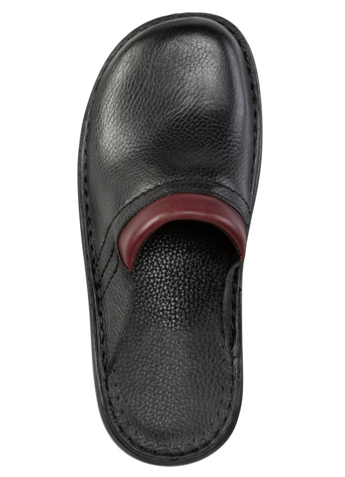 GINO GALANTE, bequeme Herren-Pantoletten, Weite H, aus Leder SCHWARZ-CHIANTI
