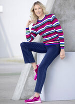 Jeans mit angesagtem Fransensaum DUNKELBLAU