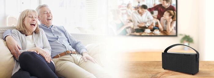 Kabelloser TV Lautsprecher mit Sprach- und Dialogverst&auml;rker 