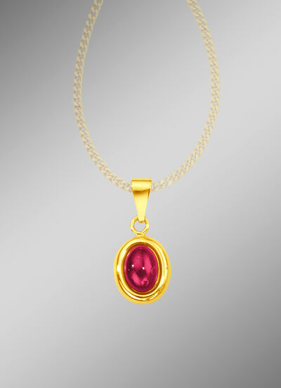 Anhänger mit echtem Rubin-Cabochon 