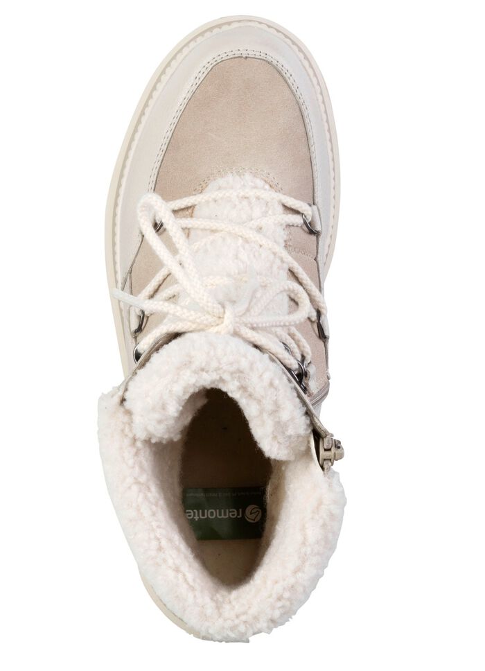 Remonte, gef&uuml;tterte Damen-Boots, Winterschuhe, Weite G, mit Rei&szlig;verschluss ECRU-BEIGE