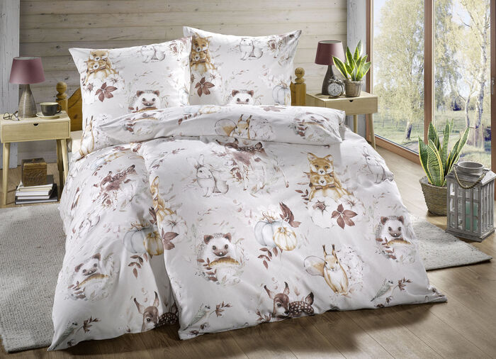 Beidseitig bedruckte Bettwäsche-Garnitur 