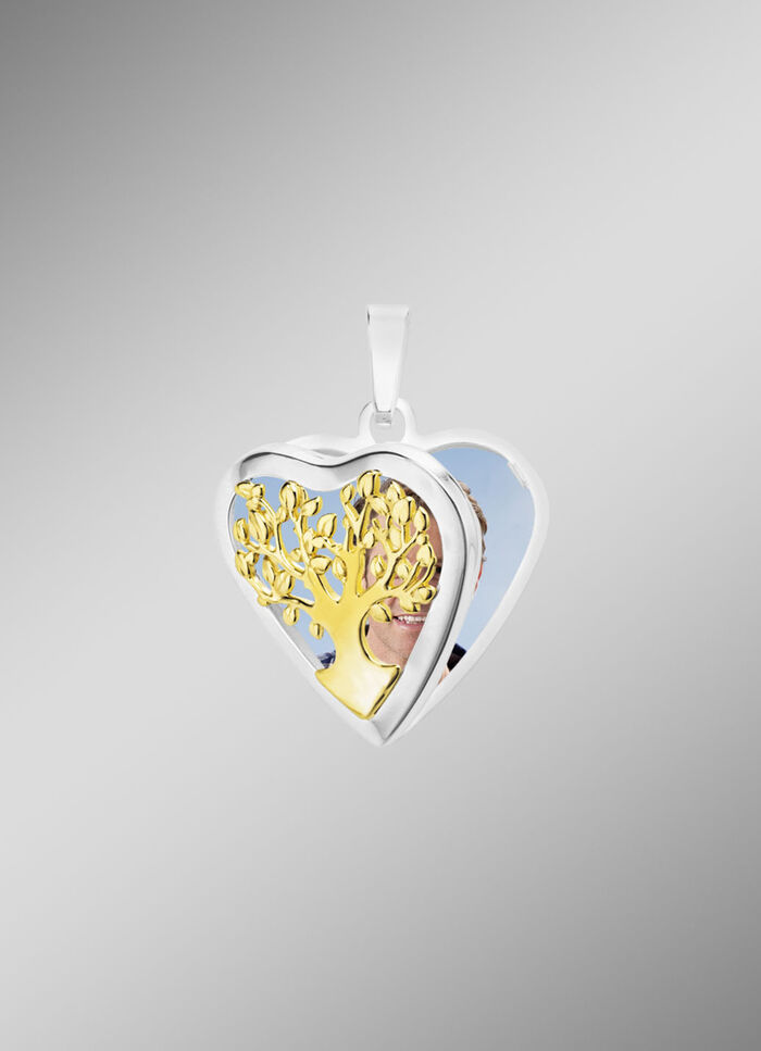 Herz-Medaillon in Bicolor zum &Ouml;ffnen 