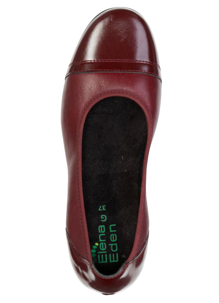 ELENA EDEN, klassische Damen-Ballerinas, Weite G, mit herausnehmbarem Fu&szlig;bett BURGUND