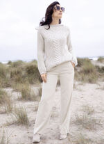 Cordhose mit modisch weitem Beinverlauf ECRU