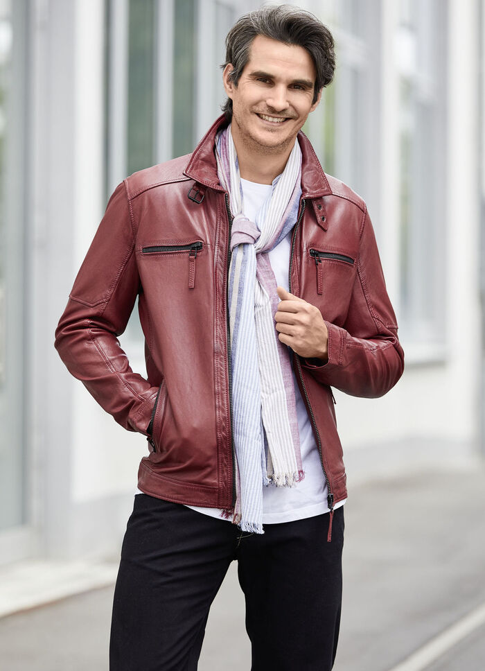 Lederkurzjacke mit zwei Innentaschen 