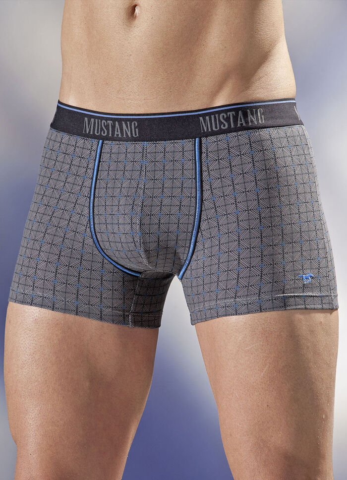 Mustang, Dreierpack Pants, kariert GRAU-BUNT