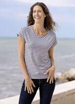 Shirt mit silberfarbenem Effektgarn 