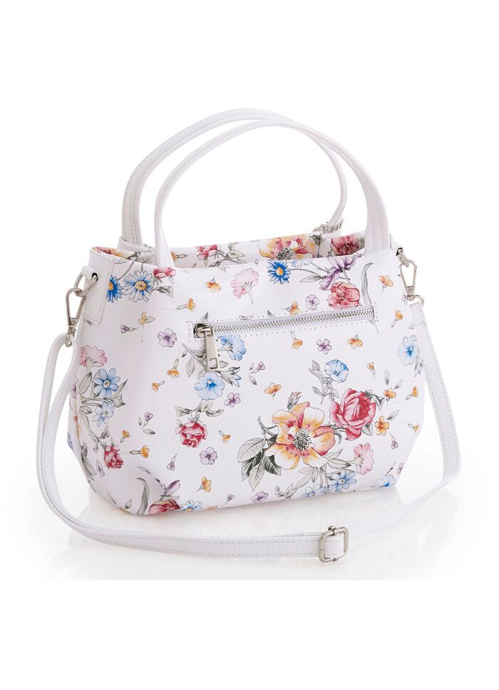 Laurina, Tasche, Damen, mit abnehmbarem, verstellbarem Umh&auml;ngeriemen WEISS-MULTICOLOR
