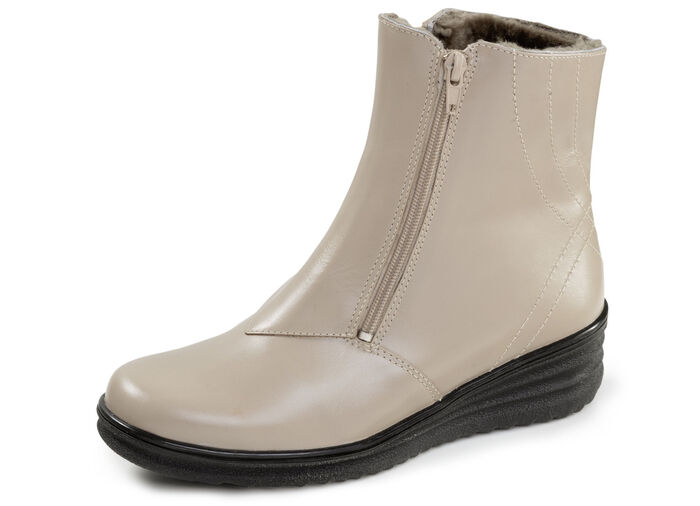 ELENA EDEN, gefütterte Damen-Stiefeletten, Winterschuhe, Weite H, mit Lammfell BEIGE