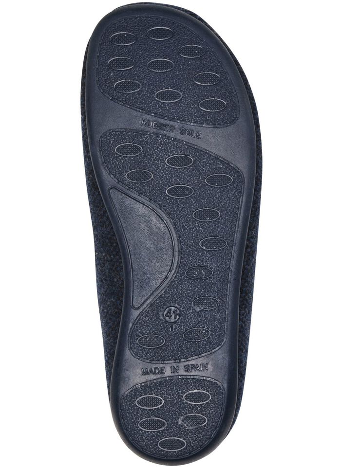 Pantoffel aus dezent gemustertem Textilmaterial 